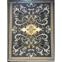 سجاد إيراني درجة أولى سجاد فاخر مصنوع بدقة عالية من أفضل أنواع الصوف والحرير الون رصاصي غامق مقاس 400*600