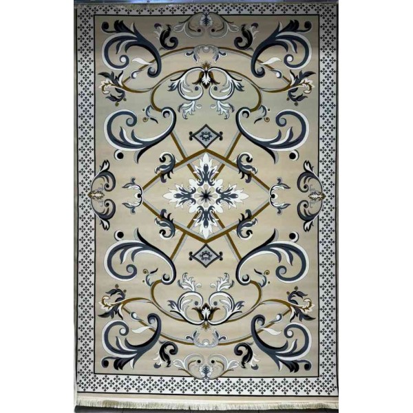 First class Iranian carpet luxurious carpet meticulously crafted from the finest wool and silk beige color size 200*300