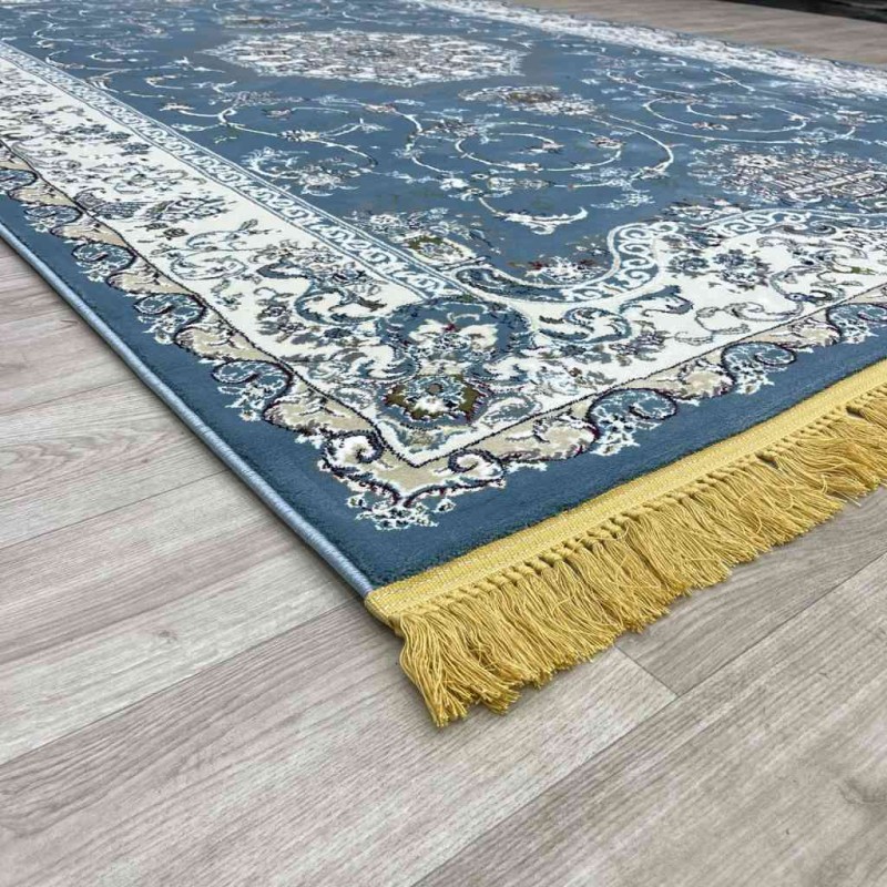 سجاد تركي تبريز كلاسيك سميك ناعم 2767B سماوي عنابي مقاس 300*500