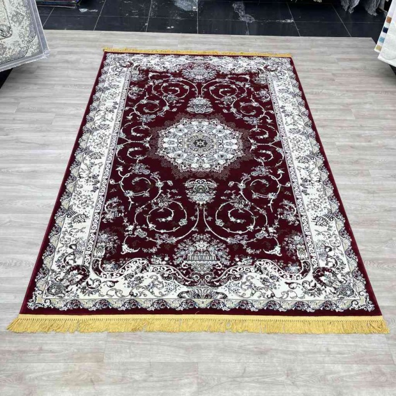 سجاد تركي تبريز كلاسيك سميك ناعم 2767B احمر عنابي مقاس 300*500