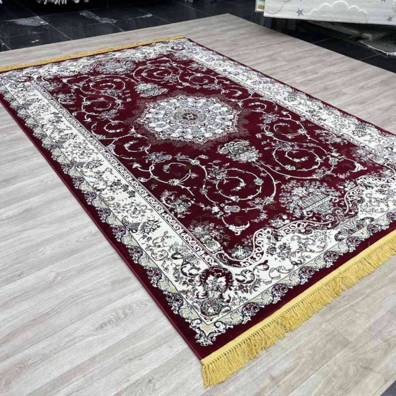 سجاد تركي تبريز كلاسيك سميك ناعم 2767B احمر عنابي مقاس 300*500