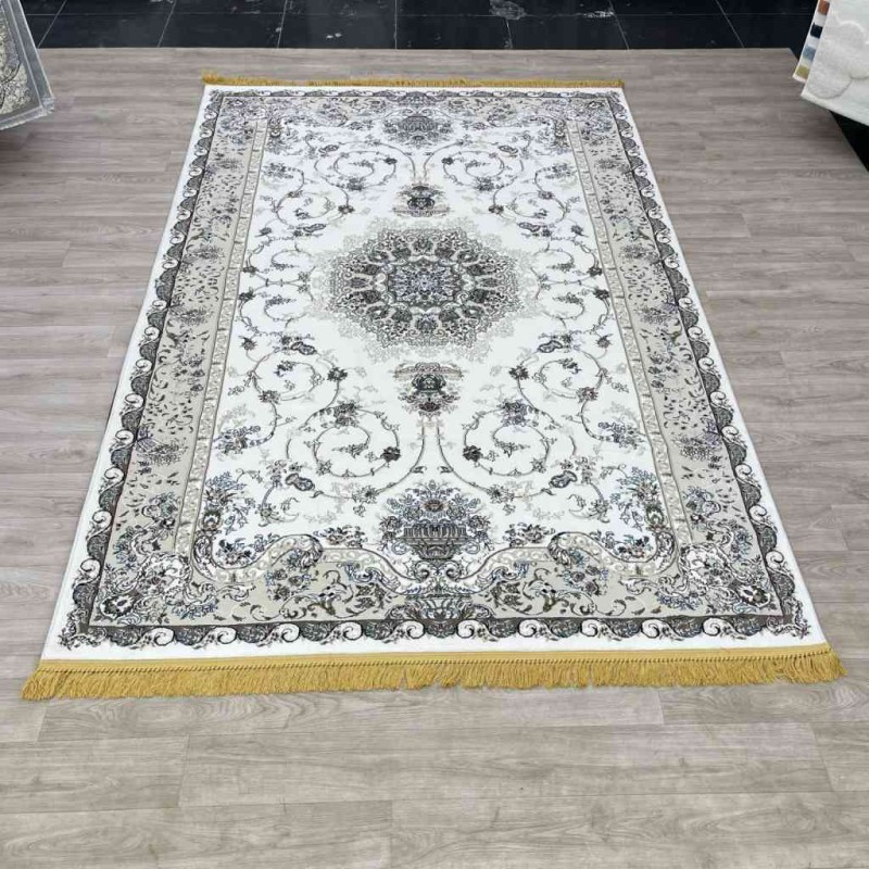 سجاد تركي تبريز كلاسيك سميك ناعم 2767B ابيض مقاس 300*400