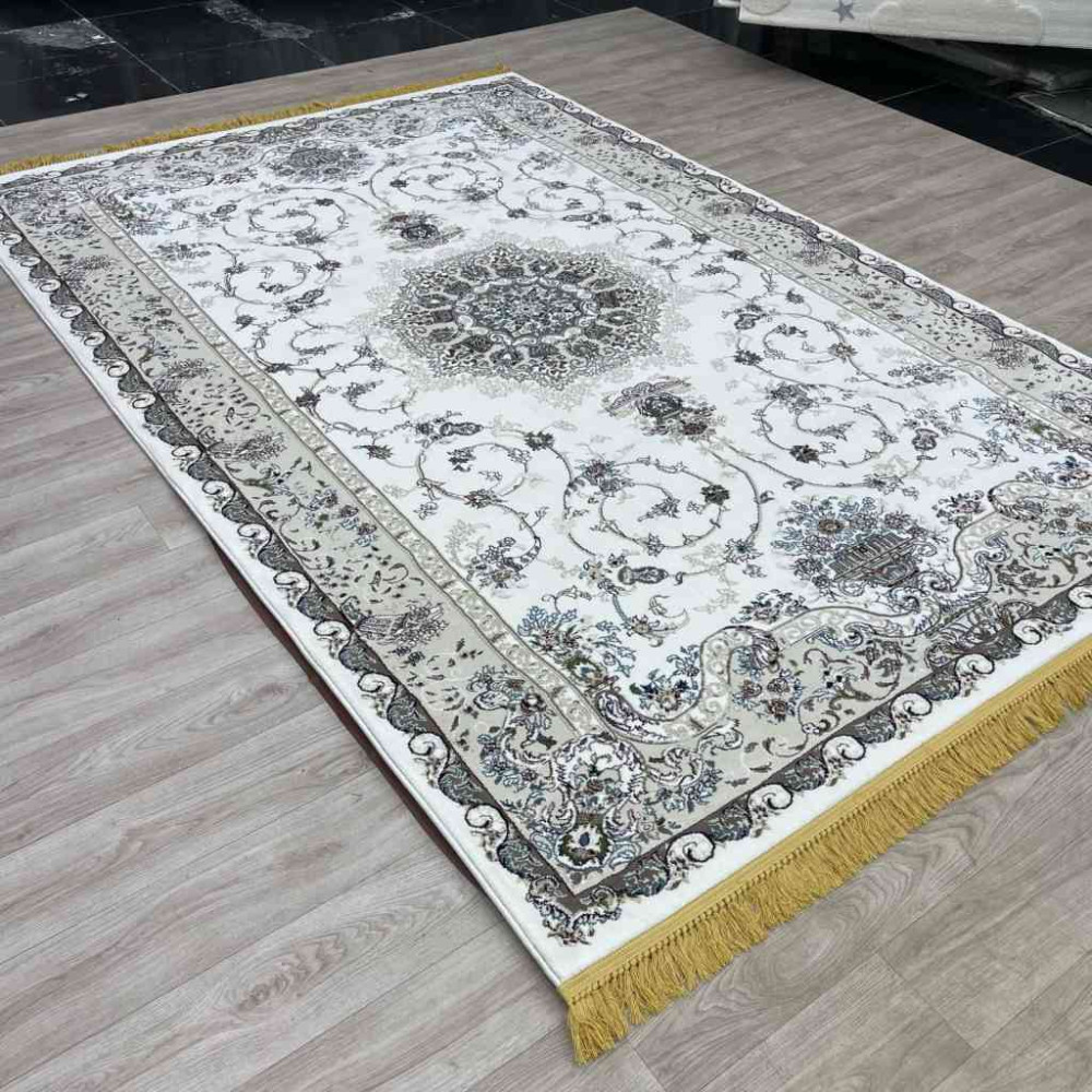 سجاد تركي تبريز كلاسيك سميك ناعم 2767B ابيض مقاس 500*700 سجاد تركي تبريز كلاسيك سميك ناعم 2767B ابيض مقاس 500*700