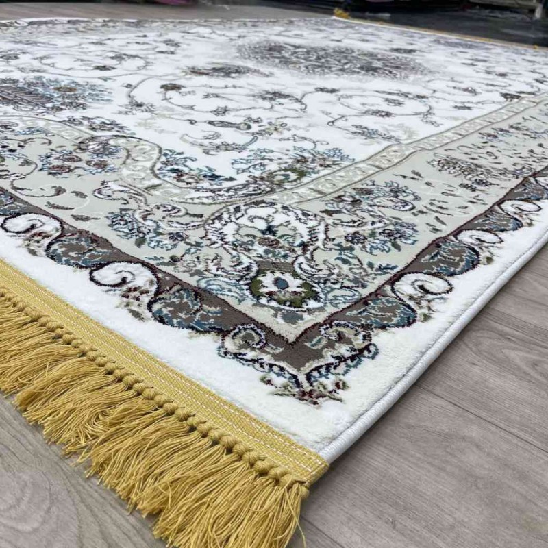سجاد تركي تبريز كلاسيك سميك ناعم 2767B ابيض مقاس 300*400