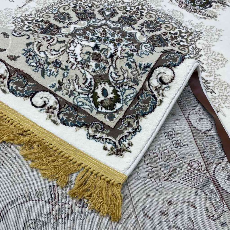 سجاد تركي تبريز كلاسيك سميك ناعم 2767B ابيض مقاس 300*400