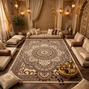 AL WAHA Turkish Rug H5307C Sky bone cream Size 100*300