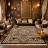 سجاد الواحة تركي H5307C بني غامق مقاس 100*500