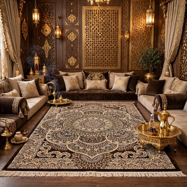 سجاد الواحة تركي H5307C بني غامق مقاس 100*500
