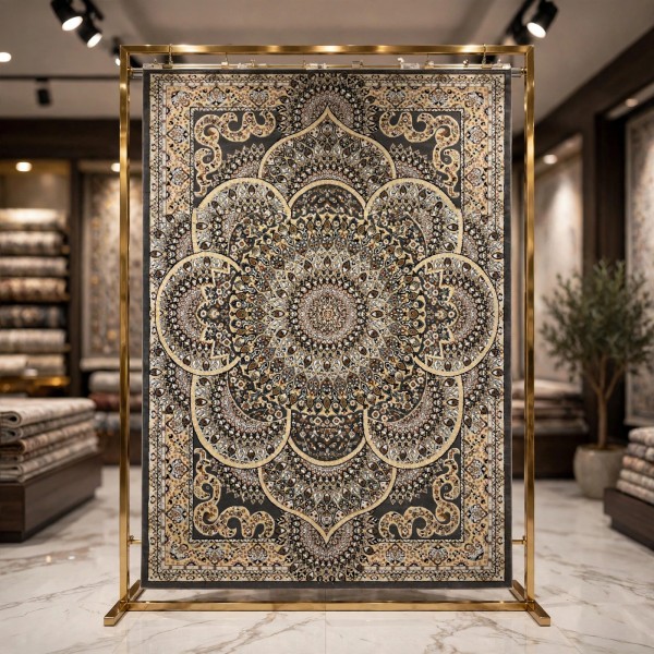 AL WAHA Turkish Rug H5307C Sky Dark gray Size 200*300