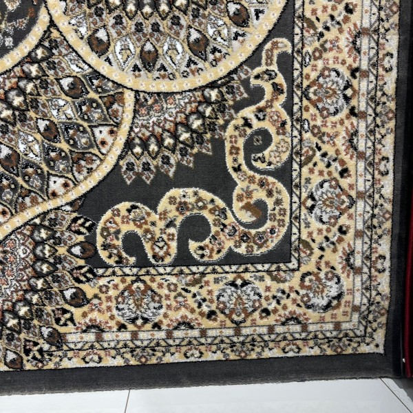 AL WAHA Turkish Rug H5307C Sky Dark gray Size 200*300