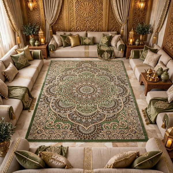 AL WAHA Turkish Rug H5307C Sky green Size 200*300