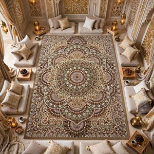 AL WAHA Turkish Rug H5307C Sky Light brown Size 400*500