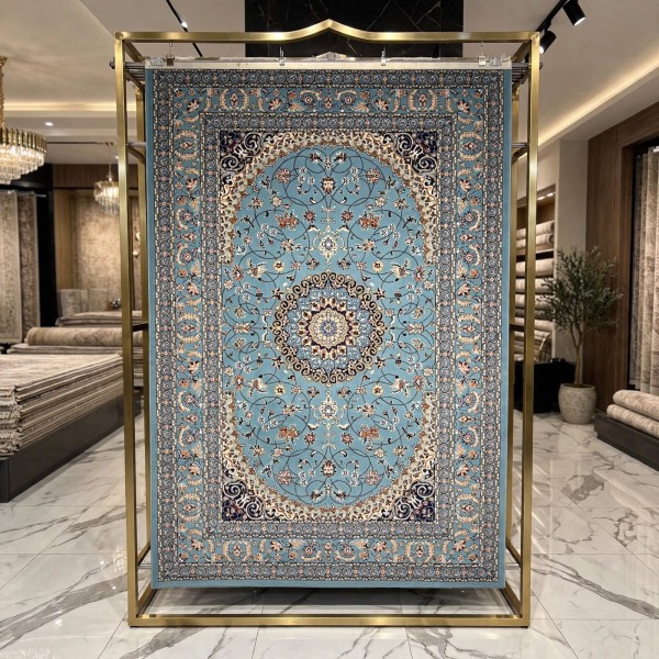 AL WAHA Turkish Rug H3650B Sky Blue Size 80*150