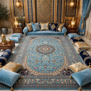 AL WAHA Turkish Rug H3650B Sky Blue Size 100*300