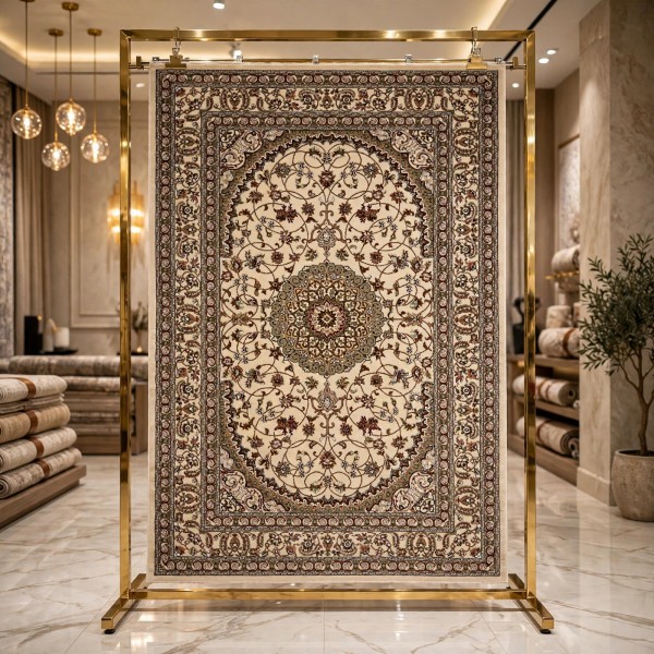 AL WAHA Turkish Rug H3650B Sky bone cream Size 100*400
