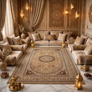 AL WAHA Turkish Rug H3650B Sky Light brown Size 100*300
