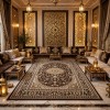 AL WAHA Turkish Rug H3650B Sky Dark brown Size 300*500