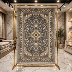 AL WAHA Turkish Rug H3650B Sky Dark gray Size 100*300