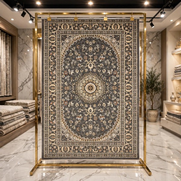 AL WAHA Turkish Rug H3650B Sky Dark gray Size 250*350