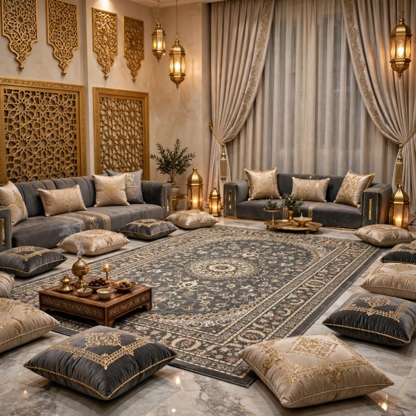 AL WAHA Turkish Rug H3650B Sky Dark gray Size 250*350