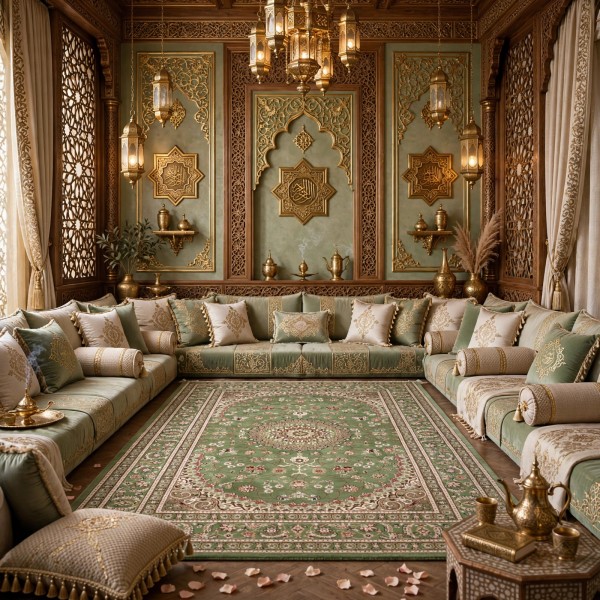 سجاد الواحة تركي H3650B اخضر مقاس 150*220