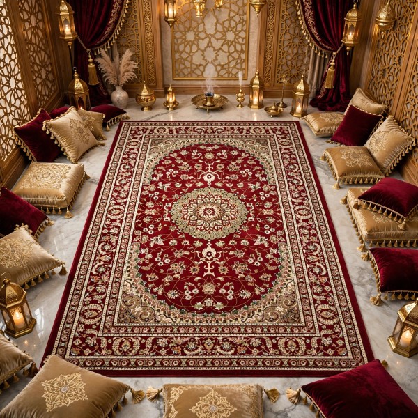 سجاد الواحة تركي H3650B احمر غامق مقاس 400*600