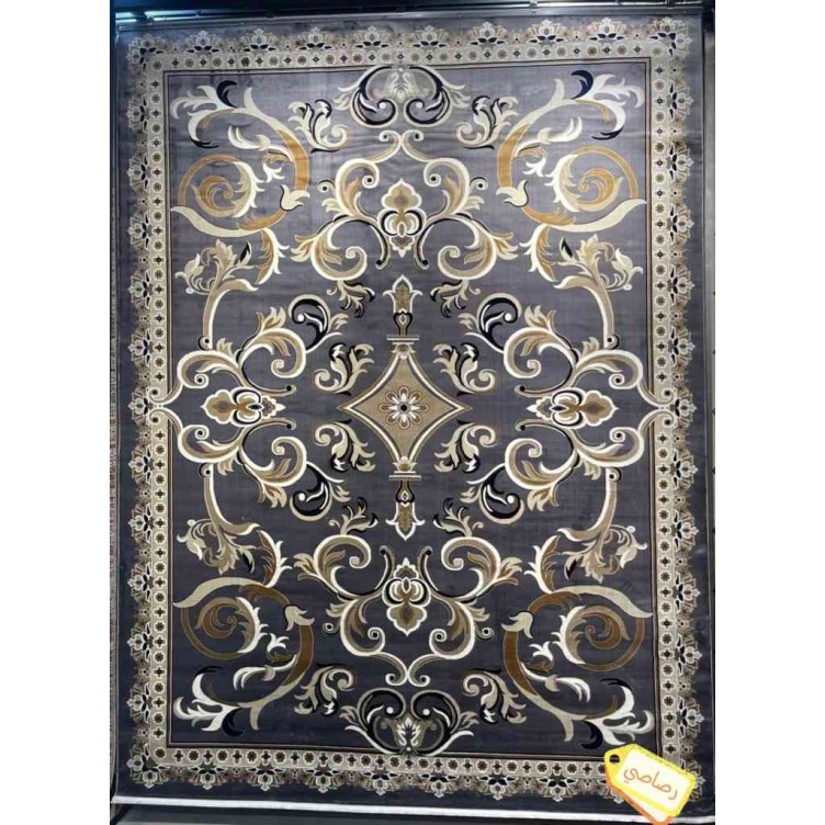 Turkish rug Sama style French pattern sky gray color size 150*230
