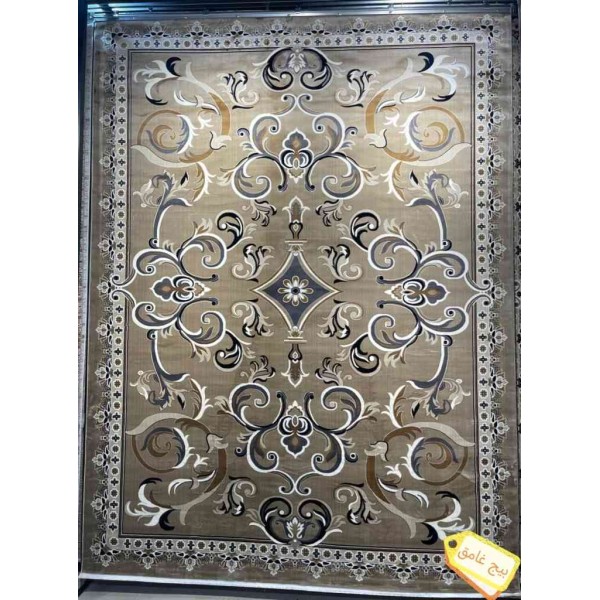 سجاد تركي سما نقش فرنسي لون بيج غامق مقاس 100*300