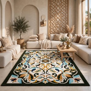 سجاد أطلس تركي نقش كوري A170A اخضر - مقاس 100*300 سم مشاية ممرات