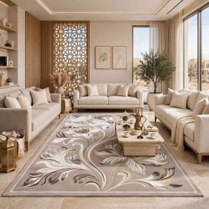 LORIN Turkish Rug Korean Design A404A Beige Cream - 80x150 cm Small Rug