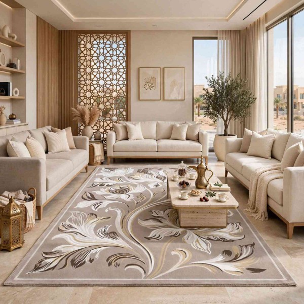 LORIN Turkish Rug Korean Design A404A Beige Cream - 80x150 cm Small Rug