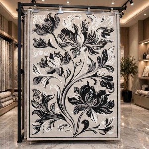 LORIN Turkish Rug Korean Design A404A GREY CREAM - 400x500 cm Jumbo Carpet