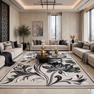 LORIN Turkish Rug Korean Design A404A GREY CREAM - 400x500 cm Jumbo Carpet