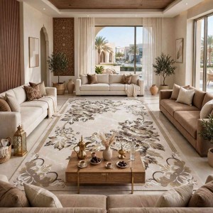 LORIN Turkish Rug Korean Design A406A cream Light beige - 300x400 cm Luxurious majlis carpet