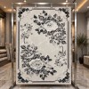 سجاد نقش كويتي تصميم كوري لورين تركي A406A رصاصي كريم - مقاس 50*80 سم دعاسة وطاية