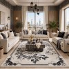 سجاد نقش كويتي تصميم كوري لورين تركي A406A رصاصي كريم - مقاس 50*80 سم دعاسة وطاية