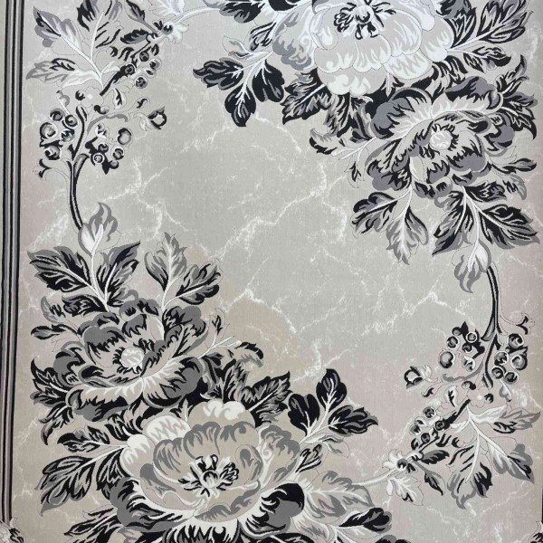 سجاد نقش كويتي تصميم كوري لورين تركي A406A رصاصي كريم - مقاس 50*80 سم دعاسة وطاية