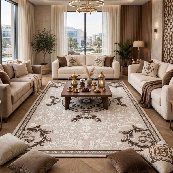 LORIN Turkish Rug Korean Design A419A CREAM BROWN - 80x150 cm Small Rug