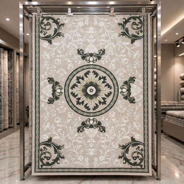 LORIN Turkish Rug Korean Design A419A Cream Green - 200x300 cm Modern Majlis Carpet