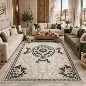 LORIN Turkish Rug Korean Design A419A Cream Green - 200x300 cm Modern Majlis Carpet