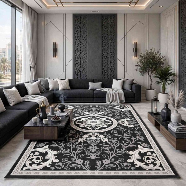 LORIN Turkish Rug Korean Design A419A gray - 300x400 cm Luxurious majlis carpet