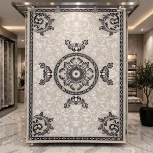 LORIN Turkish Rug Korean Design A419A GREY CREAM - 150x220 cm Modern Majlis Carpet