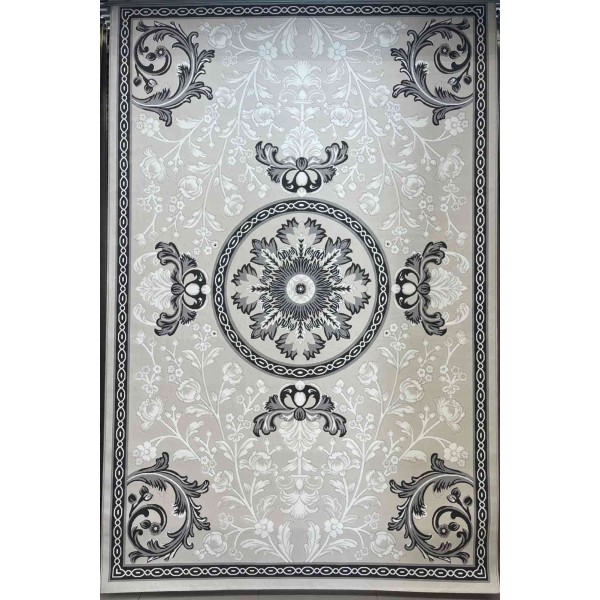 LORIN Turkish Rug Korean Design A419A GREY CREAM - 150x220 cm Modern Majlis Carpet