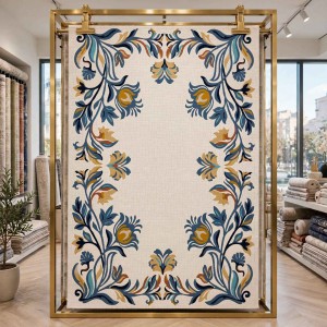 سجاد ريان تركي نقش كوري A172A سماوي غامق - مقاس 300*400 سم