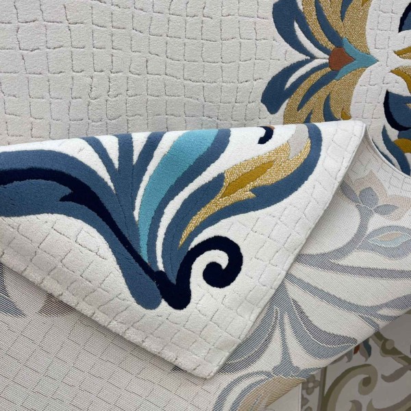سجاد ريان تركي نقش كوري A172A سماوي غامق - مقاس 300*400 سم