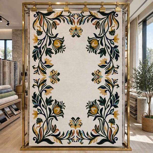 Rayyan Turkish Rug Korean Design A172A green - 50x80 cm Small Mat