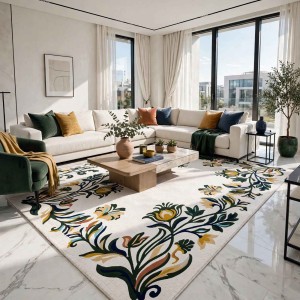 Rayyan Turkish Rug Korean Design A172A green - 50x80 cm Small Mat