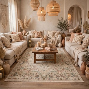 سجاد سوبر بوهيمي تركي A213A بيج مقاس 80*150