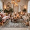 سجاد سوبر بوهيمي تركي A213A سماوي فاتح مقاس 250*350