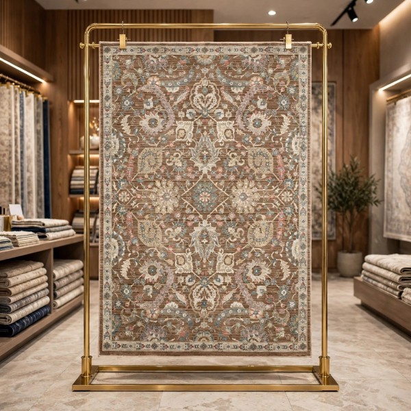 سجاد سوبر بوهيمي تركي A213A بني فاتح مقاس 80*150